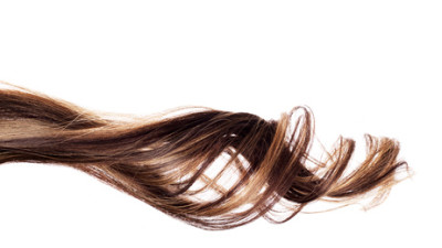 brown hair on white background